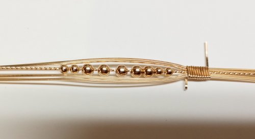 Judy Larson's Dainty Bead and Wire Bangle with Hook Closure - , Classic Wire Jewelry, Wire Wrapping, Wrapping, Wire Wrapping Jewelry, Make sure the wrap wires always end on the back of the bangle